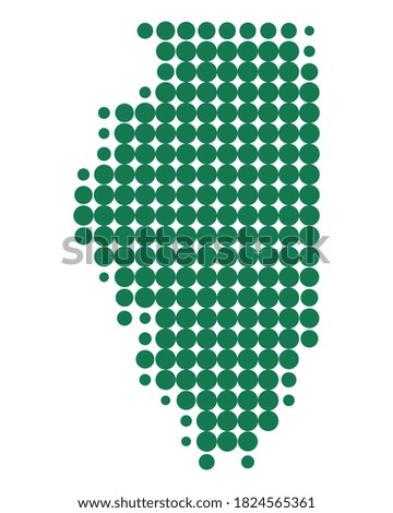 Map of Illinois on white