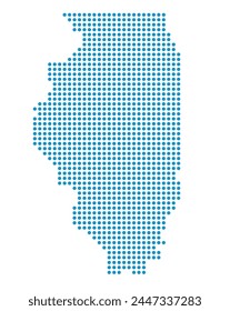 Map of Illinois state from dots