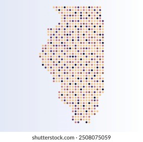 Map of Illinois state from dots