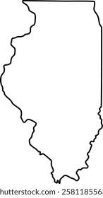 Map Of Illinois State U.S. Outline Design