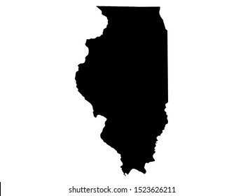 Map Of Illinois State Of USA. Vector Illustration