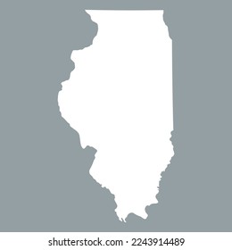 Map of the Illinois state in white color isolated on grey background. Vector illustration svg
