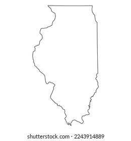 Map of the Illinois state in white color isolated on white background. Vector illustration svg