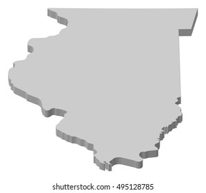 Map - Illinois (United States) - 3D-Illustration