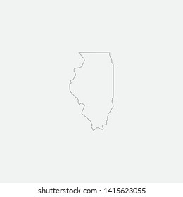 Map of Illinois - United States graphic element Illustration template 