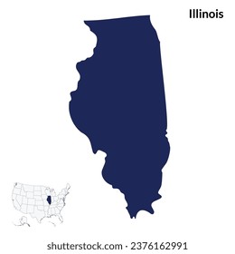 Map of Illinois. Illinois map. USA map