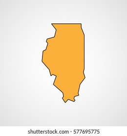 Map of Illinois. Vector