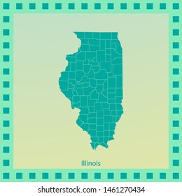 map of Illinois . vector illustration