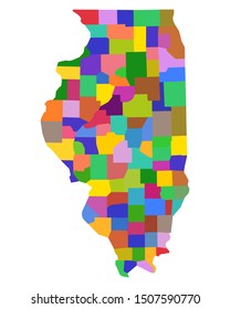 Map of Illinois as vector illustration