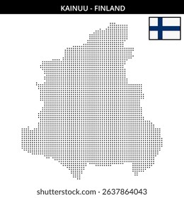 Map illustrates Kainuu region using distinct dots