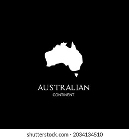 Ilustración del mapa, continente australiano, plantilla, fondo aislado de isla australiana