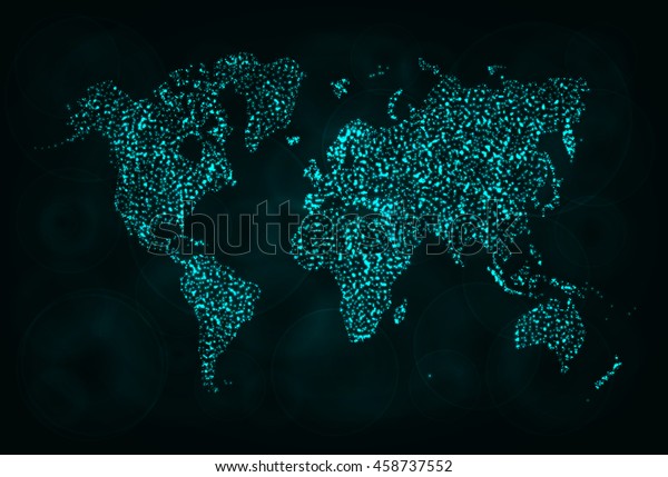 暗い背景に地図イラストアイコン シアンのカラーライトシルエット 輝く線と点 ワールドマップ ワールドマップ ワールドマップ ワールドマップ ワールドマップ ワールドマップ ワールドマップ ワールドマップ ワールドマップ のベクター画像素材
