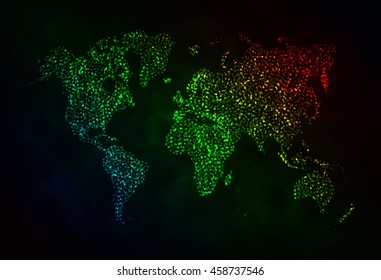 Map Illustration Icon  Gradient Color Lights Silhouette Dark Background  Glowing Lines   Points  World Map Vector  World Map Vector  World Map Vector  World Map  World Map  World Map  World Map 