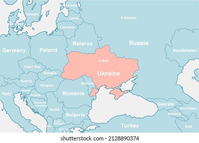 Map illustrations of Ukraine, Russia and neighboring countries ( Japanese)