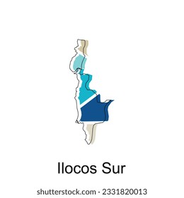 Map of Ilocos Sur geometric design, World Map International vector template with outline graphic sketch style isolated on white background