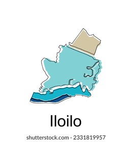 Map of Iloilo colorful modern geometric vector design, World map country vector illustration template