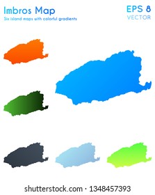 Map of Imbros with beautiful gradients. Artistic set of island maps. Eminent vector illustration.