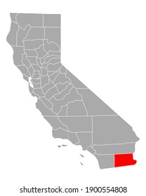 Map Of Imperial In California On White