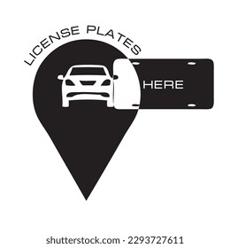 Map index License Plates here. Vector illustration.