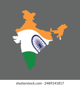 map of india base flag wave vector design isolated white background