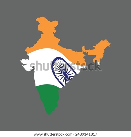 map of india base flag wave vector design isolated white background