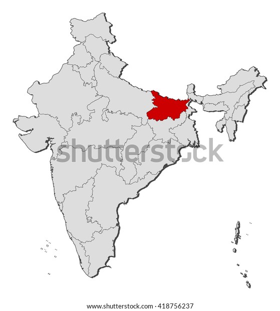 Map India Bihar Stock Vector (Royalty Free) 418756237