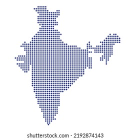 map of India with blue dots vector illustration