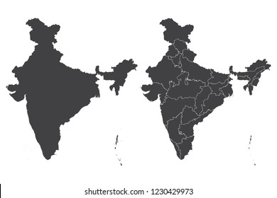Map - India Couple Set , Map of India,Vector illustration eps 10.