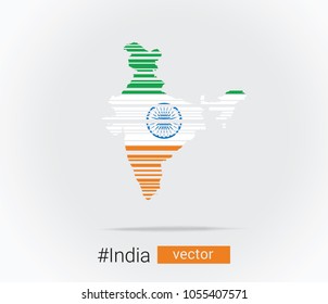 Map of India with creative vector lines