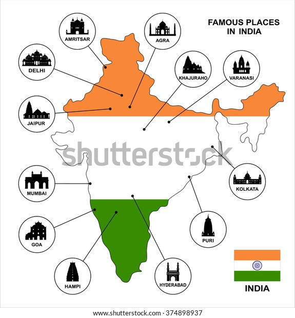 Famous Places In India Map - United States Map