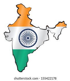 Map India Flag Stock Illustration 157253144 | Shutterstock