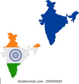 Map Of India With Flag