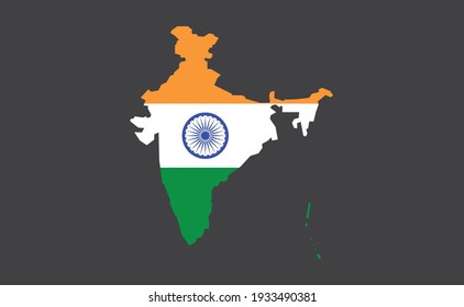 Map Of India With Flag Colors