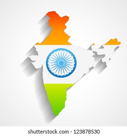 Map Of India With Flag Design