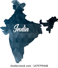 Map of India. Geometric polygon map.