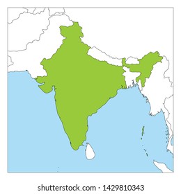 India And Neighbouring Countries Map Map India Green Highlighted Neighbor Countries Stock Vector (Royalty Free)  1429810343 | Shutterstock