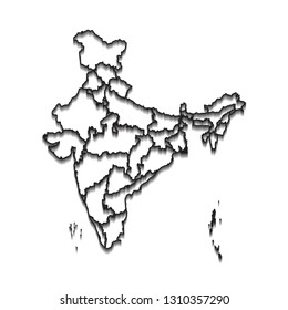 Map of India - High detailed on white background. Abstract design vector illustration eps 10.