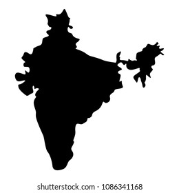 Map of India icon black color