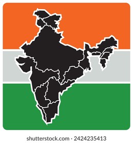 Mapa de la India icono vector ilustración símbolo diseño