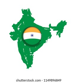 Map of India with a label