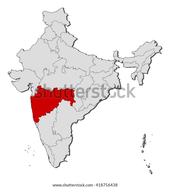 Map India Maharashtra Stock Vector (royalty Free) 418756438 