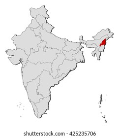 Map - India, Nagaland