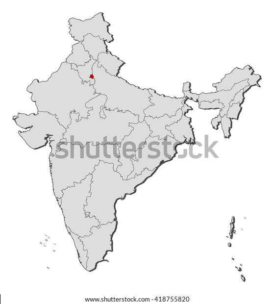 Map India National Capital Region Stock Vector Royalty Free 418755820