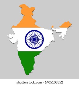 Detailed Vector India Country Outline Map Stock Vector (Royalty Free ...