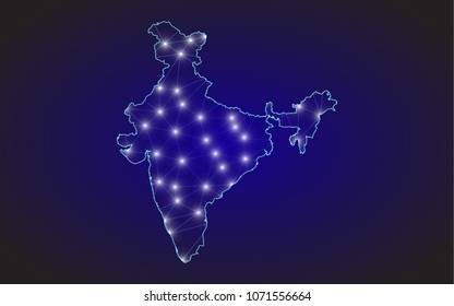 Abstract White Plexus Network India Map Stock Illustration 1926845861 ...