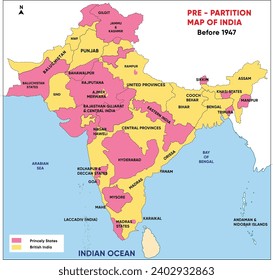 Map Of India Pre - Partition.eps
