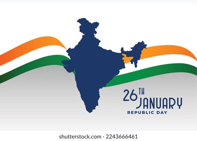 Karte der indianischen Silhouette mit indianischer Flagge für die Veranstaltung eines öffentlichen Tages, Vektorgrafik 