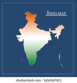 Map of India with tri color flag 