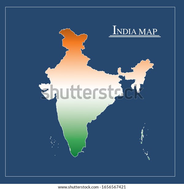 Map India Tri Color Flag Stock Vector Royalty Free