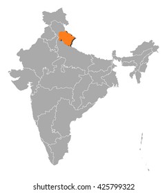 Map - India, Uttarakhand
